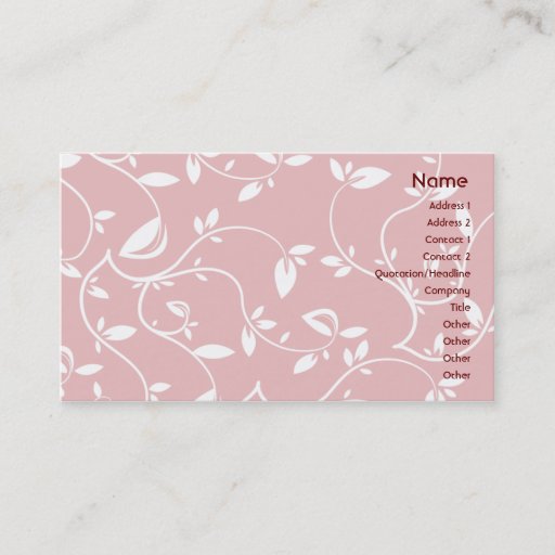 Customizable Pink Leaves - Business Business Card