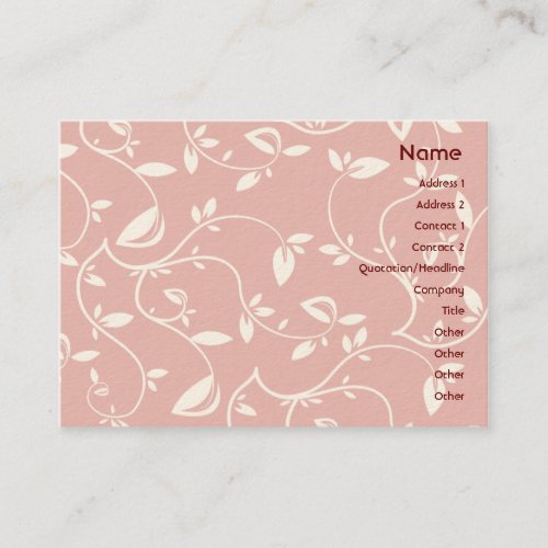 Pink Leaves - Chubby Business Card Template