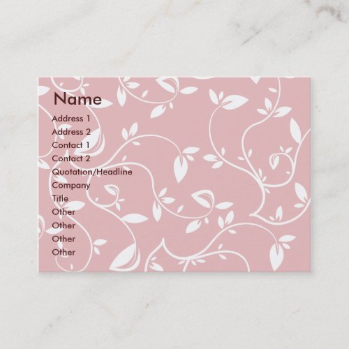 Pink Leaves - Chubby Business Card Template