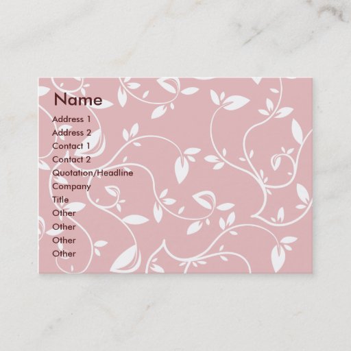 Customizable Pink Leaves - Chubby Business Card Template