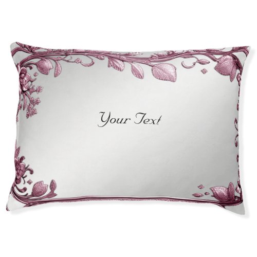 Pink Leaves Flourish Floral Dog Bed