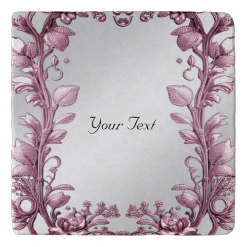 Pink Leaves Flourish Floral Trivet