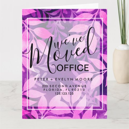 Pink leaves moved office business announcement 