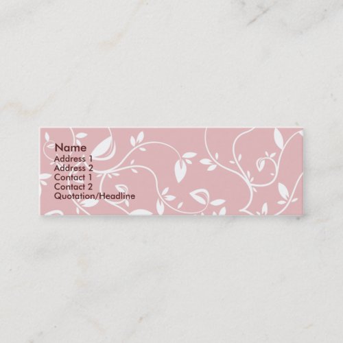 Pink Leaves - Skinny Business Cards