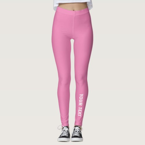 Pink Leggings Add Your Name Text Modern Custom