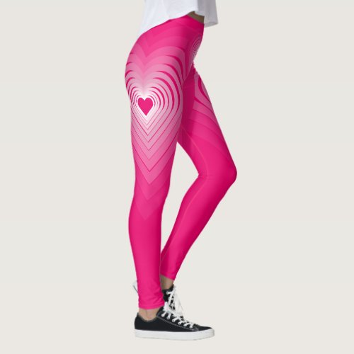 Pink Leggings with Hearts