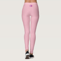 Pink Leggings with White Lily Emblem