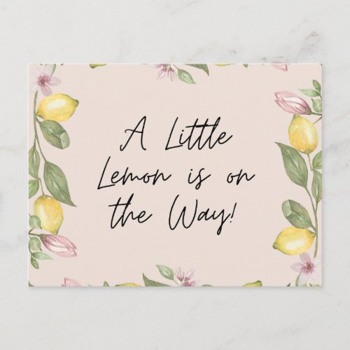 Pink Lemon Announcement Postcard