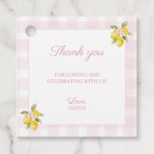 Pink Lemon Baby Shower Favor Tags