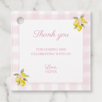 Pink Lemon Baby Shower Favor Tags