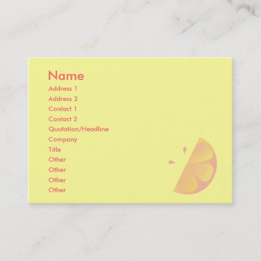 Customizable Pink Lemon Business Card Template