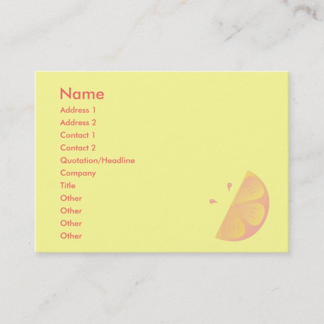 Pink Lemon Business Card (Front)
