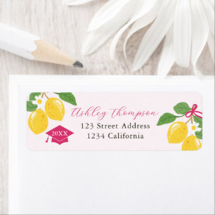Pink Lemon Citrus Graduation Party Label