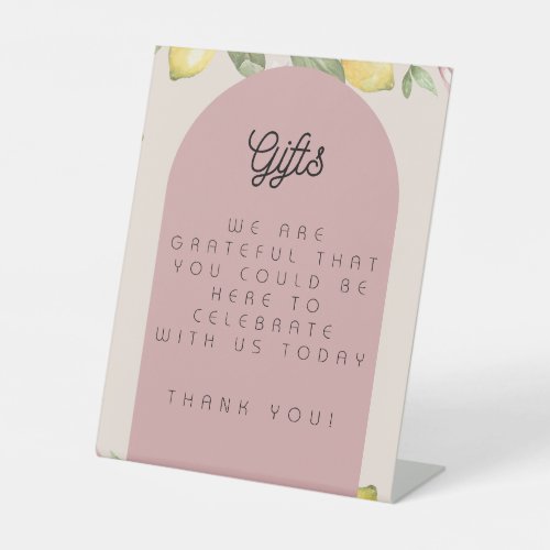Pink Lemon Gift Table Sign