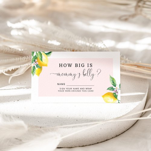 Pink Lemon How big is mommys belly Enclosure Card