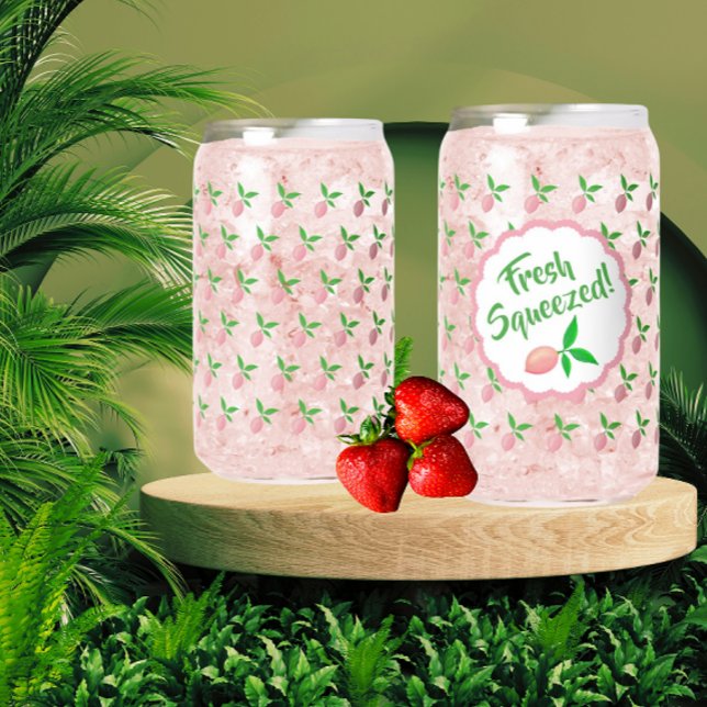 Pink Lemon Lemonade  Can Glass (Pink lemonade is so refreshing!)