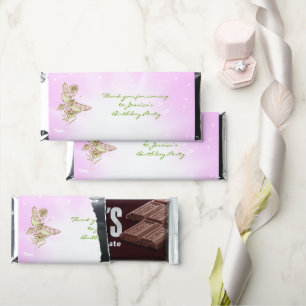 Pink Lemon LIme Butterfly Birthday Hershey Bar Favors