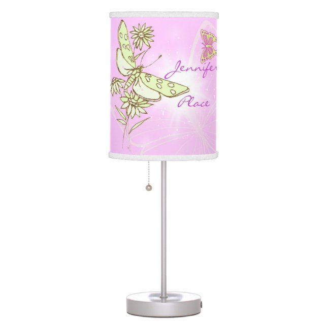 Pink Lemon Lime Butterfly Lamp-in-a-Box Table Lamp (Right)