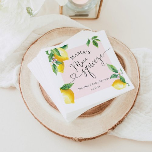 Pink lemon mamas main squeeze baby shower napkins