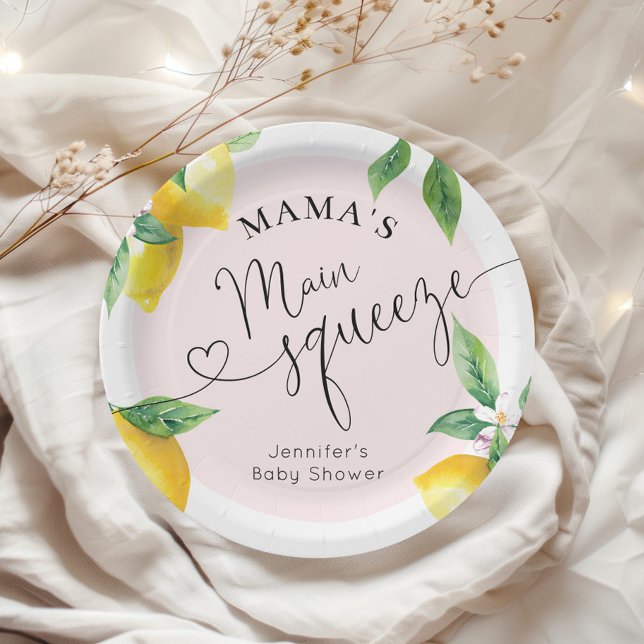 Pink lemon mamas main squeeze baby shower napkins paper plates (Creator Uploaded)