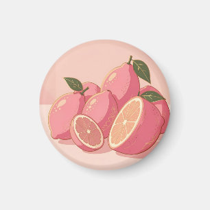 Pink Lemon Modern Feminine Citrus Magnet