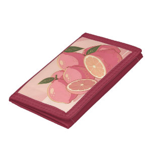 Pink Lemon Modern Feminine Citrus Trifold Wallet