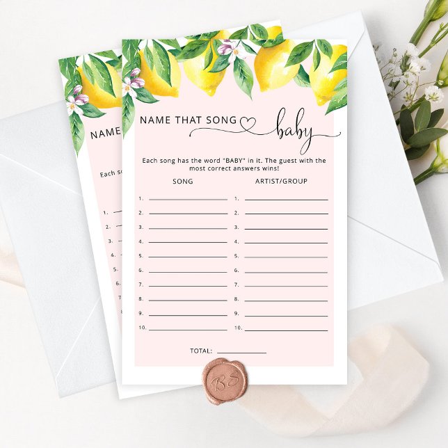 Pink lemon name that song baby shower game (Creator Uploaded)