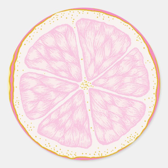 Pink Lemon Slice Birthday Party Sticker (Front)