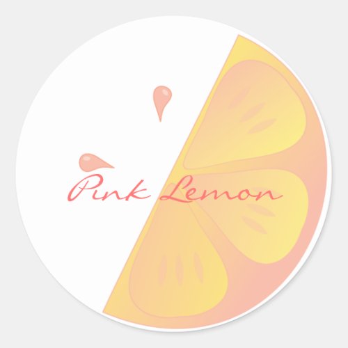 Pink Lemon Slice Classic Round Sticker