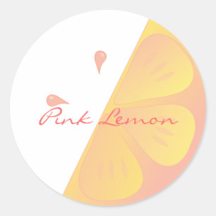 Pink Lemon Slice Classic Round Sticker