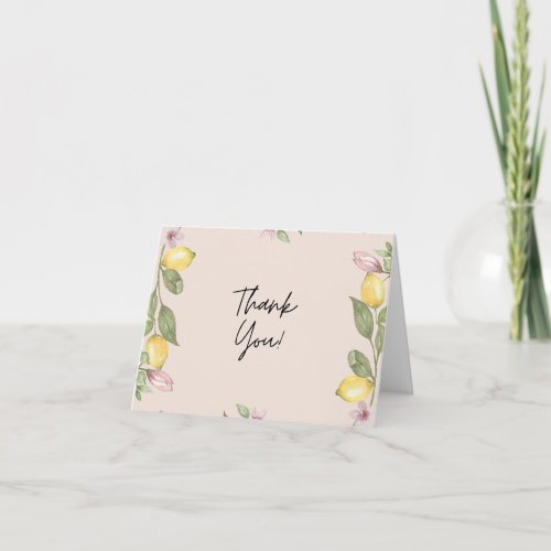 Pink Lemon Thank You Cards