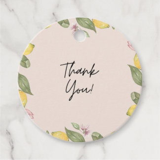 Pink Lemon Thank You Favor / Gift Tag
