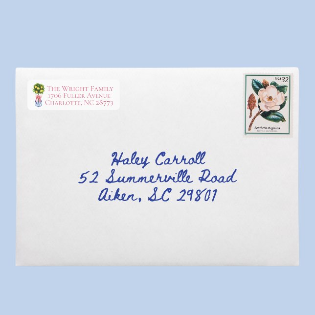 Pink Lemon Topiary Tree Return Address Label (Creator Uploaded)
