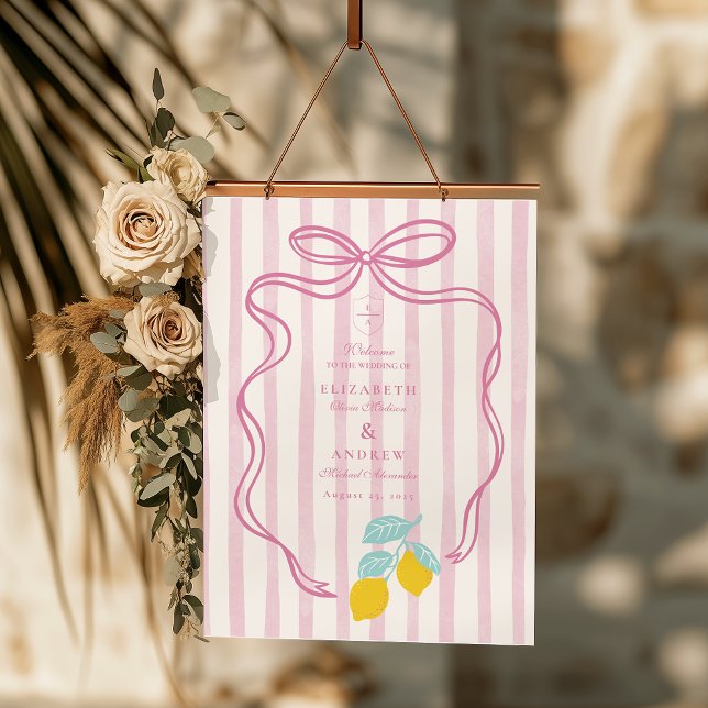 Pink Lemon Welcome Sign Wedding (Creator Uploaded)