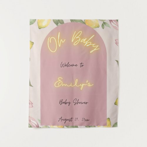 Pink Lemon Welcome Tapestry