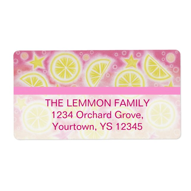 Pink Lemonade address label large bottom text (Front)