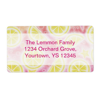 Pink Lemonade address label large centre text