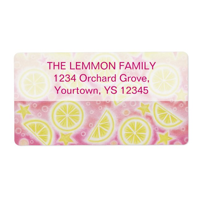 Pink Lemonade address label large top text (Front)