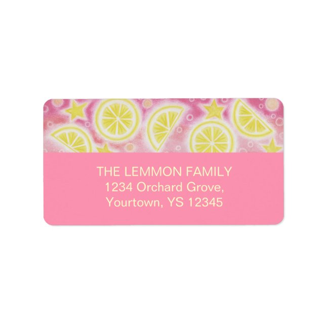 Pink Lemonade address label medium pink (Front)
