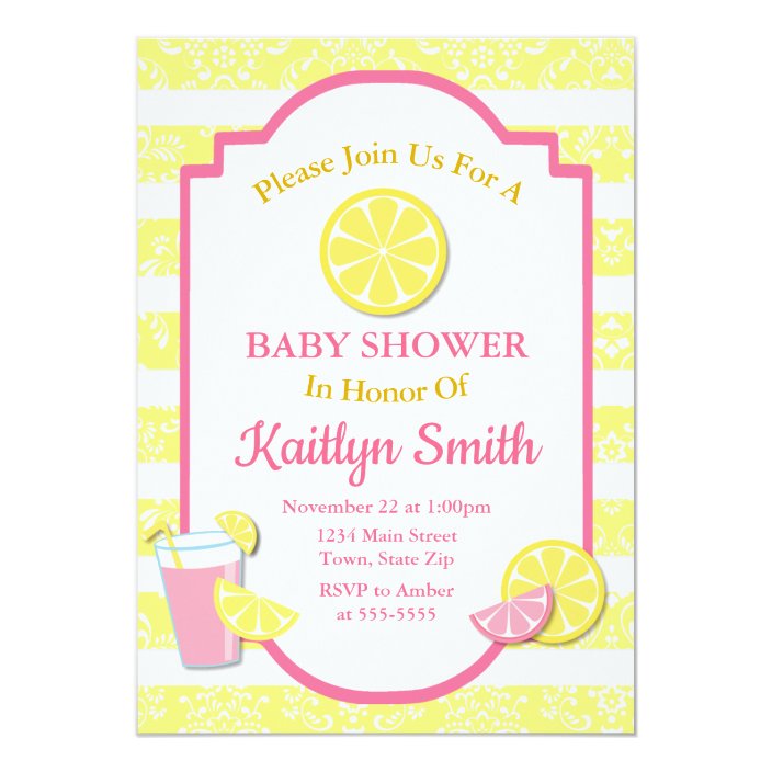 lemonade baby shower invitations