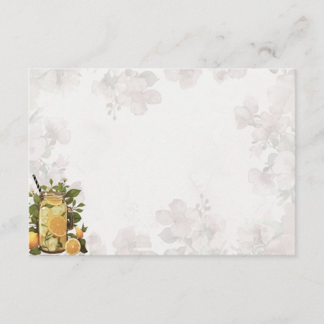 Pink Lemonade Basic Blank Recipe Card (Front)