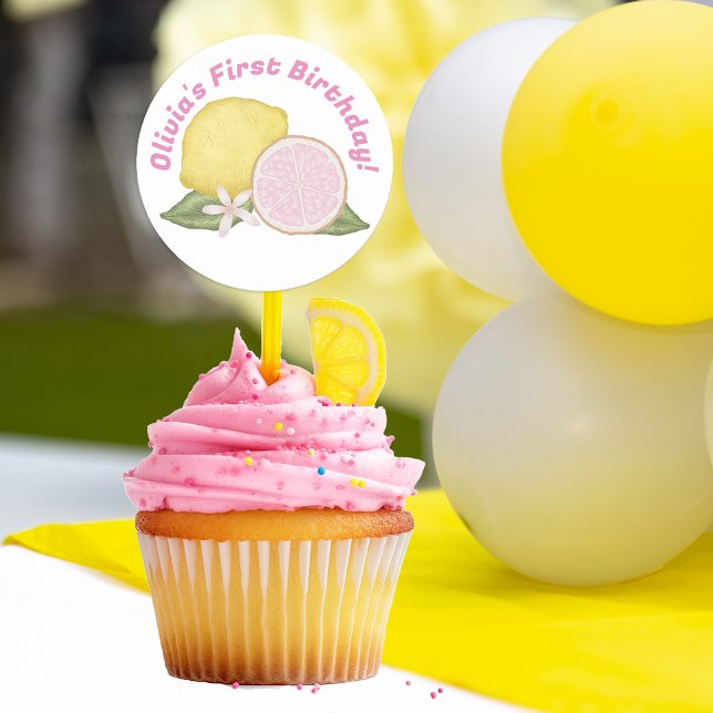 Pink Lemonade Birthday Favor Sticker (Creator Uploaded)