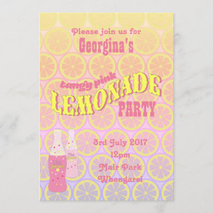Pink Lemonade Birthday Invitation
