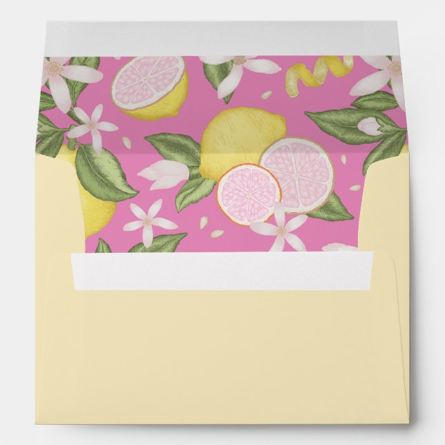 Pink Lemonade Birthday Party Envelope Liner (Back (Bottom))