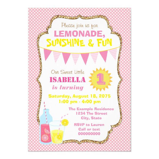 Pink Lemonade Party Invitations 8