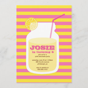 Pink Lemonade Birthday Party Invitation