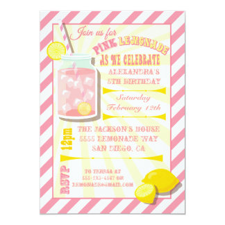 Pink Lemonade Party Invitations 1