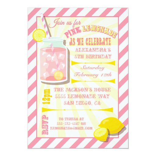 Pink Lemonade Invitations 3