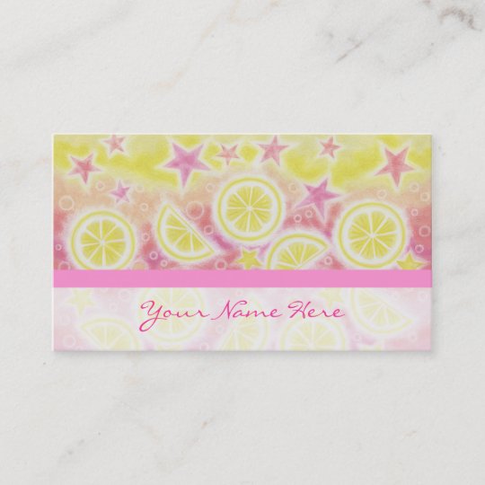Pink Lemonade business card horizontal stripe