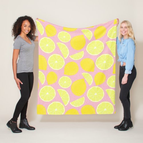 Pink Lemonade Citrus Fleece Blanket